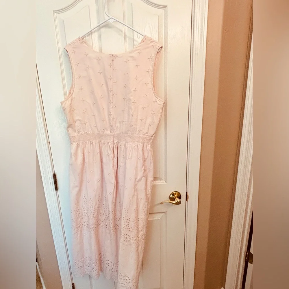 Gap Candy Pink Lined Cotton Dress Women’s Size 16 Feminine Eyelet Retro Grandma - Picture 12 of 12